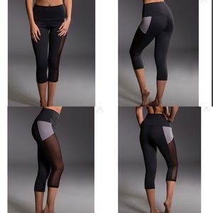 NWT Onzie Highwaisted Capri Yoga Pants XS w/Mesh